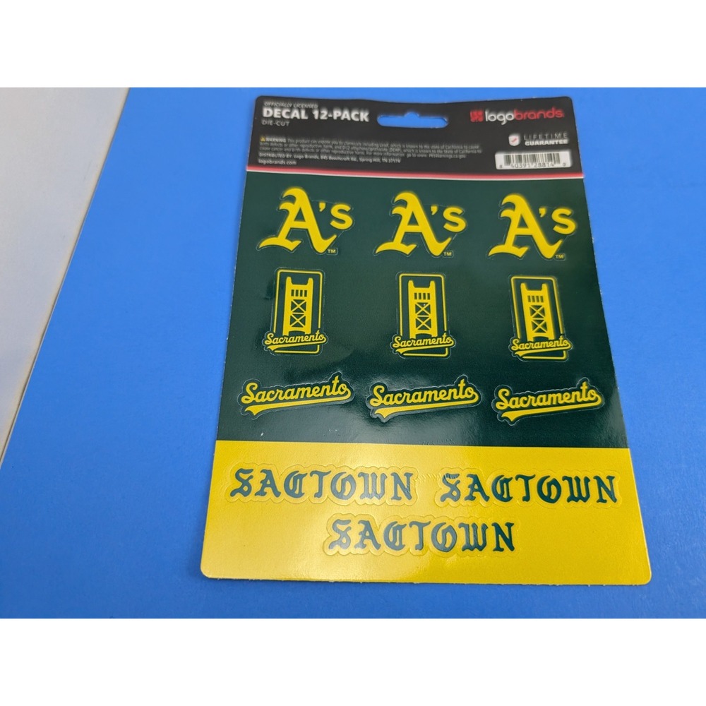 Oakland Sacramento A's Decal Sticker Pack Golden Gate Official MLB 12 Pack